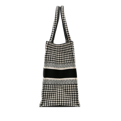 Dior Medium Houndstooth Embroidered Book Tote