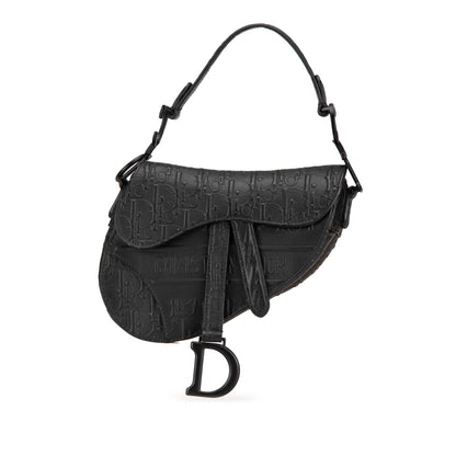 Dior Mini Oblique Embossed Calfskin Saddle Bag