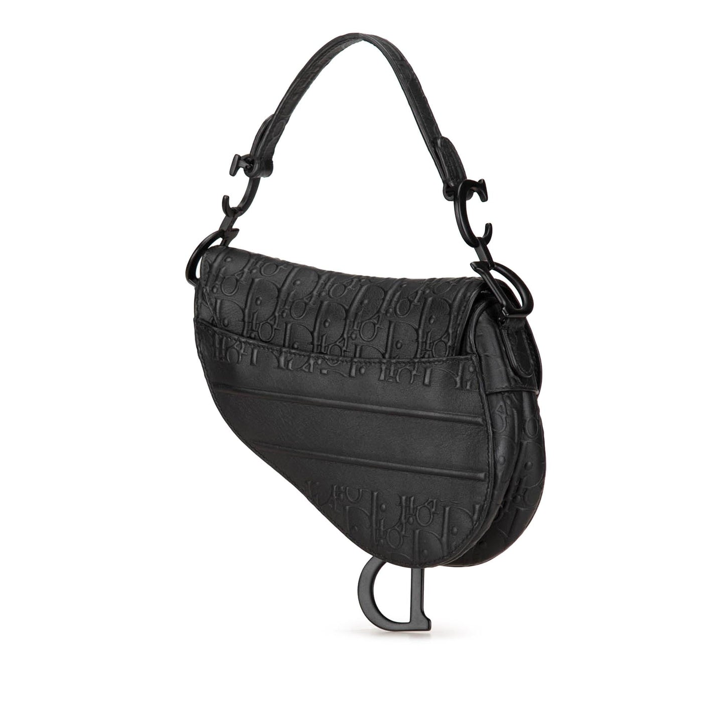 Dior Mini Oblique Embossed Calfskin Saddle Bag