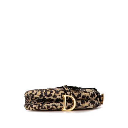 Dior Mizza Embroidered Canvas Saddle Bag (SHG-A8D2SN)