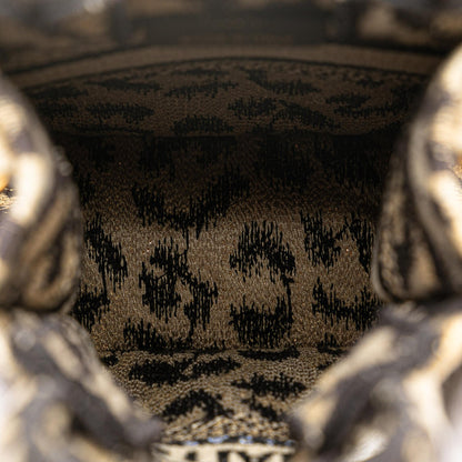 Dior Mizza Mini Embroidered Canvas Leopard Vertical Book Tote