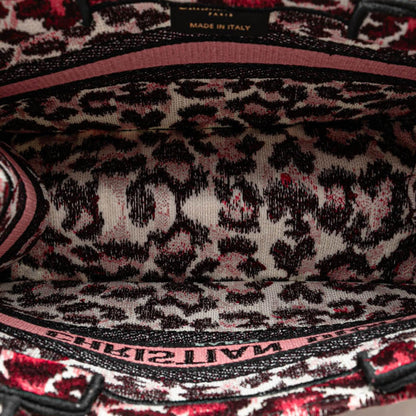 Dior Mizza Small Embroidered Canvas Leopard Book Tote