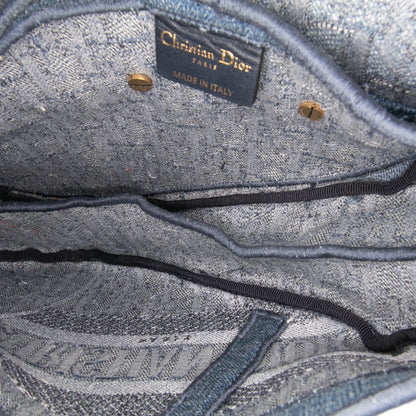 Dior Oblique Denim Embroidered Saddle Bag