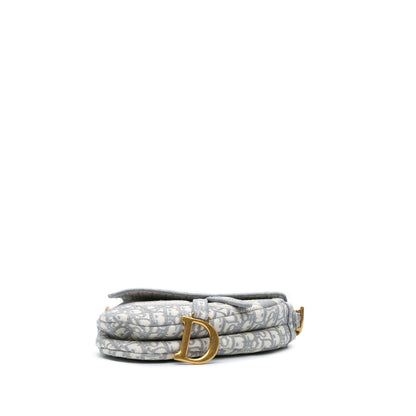 Dior Oblique Embroidered Canvas Saddle Bag