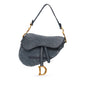 Dior Oblique Embroidered Denim Saddle Bag