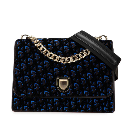 Dior Oblique Velvet Diorama Satchel