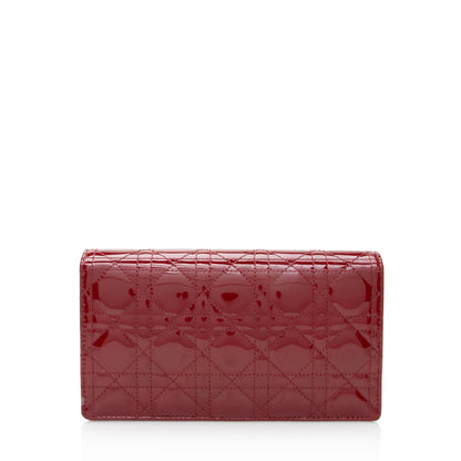 Dior Patent Leather Cannage Dior Chain Pouch (SHF-22842)