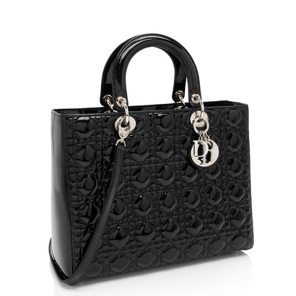 Dior Patent Leather Dior Large Tote (SHF-DomNwp)