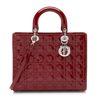Dior Patent Leather Dior Large Tote (SHF-91E8TQ)