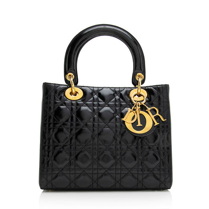 Dior Patent Leather Dior Medium Tote (SHF-20993)