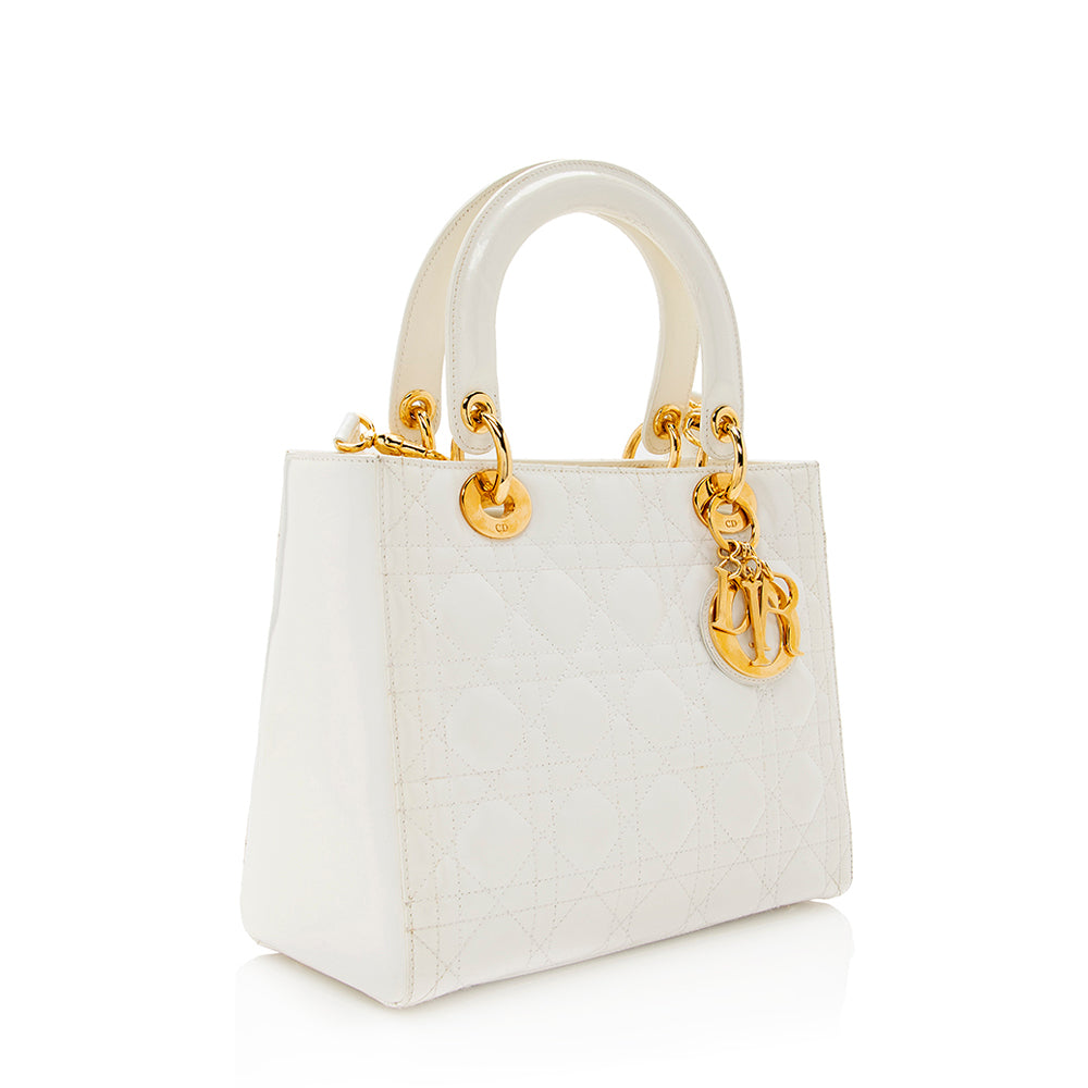 Dior Patent Leather Dior Medium Tote (SHF-20994)