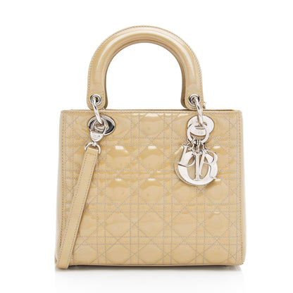 Dior Patent Leather Dior Medium Tote (SHF-595Avu)