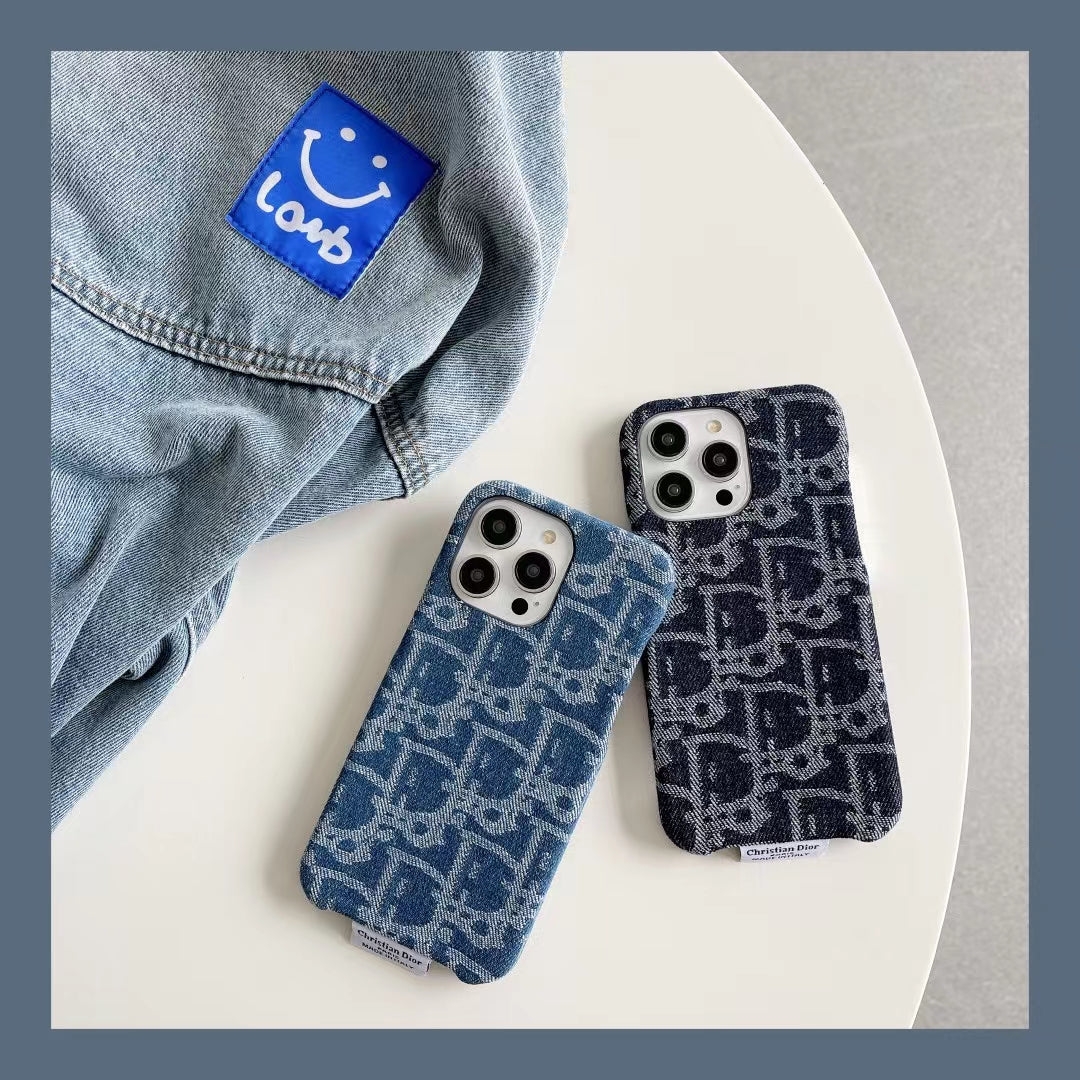 Dior iPhone Case Denim Fabric Design for iPhone