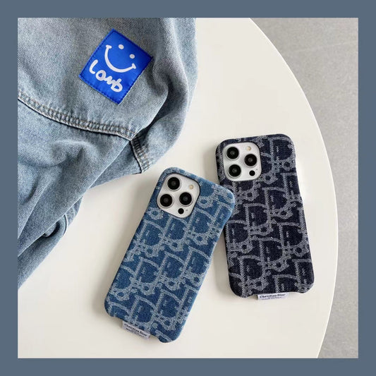 Dior iPhone Case Denim Fabric Design for iPhone