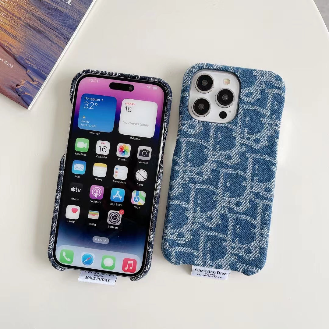 Dior iPhone Case Denim Fabric Design for iPhone