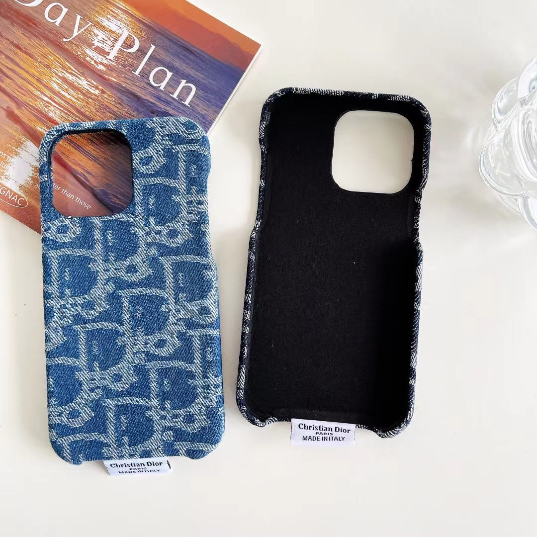 Dior iPhone Case Denim Fabric Design for iPhone