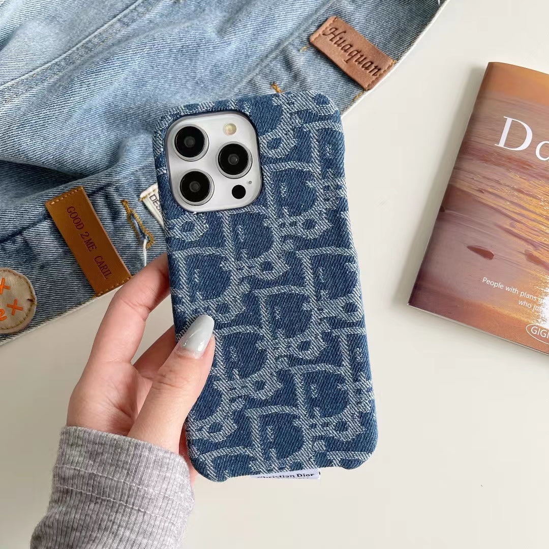 Dior iPhone Case Denim Fabric Design for iPhone
