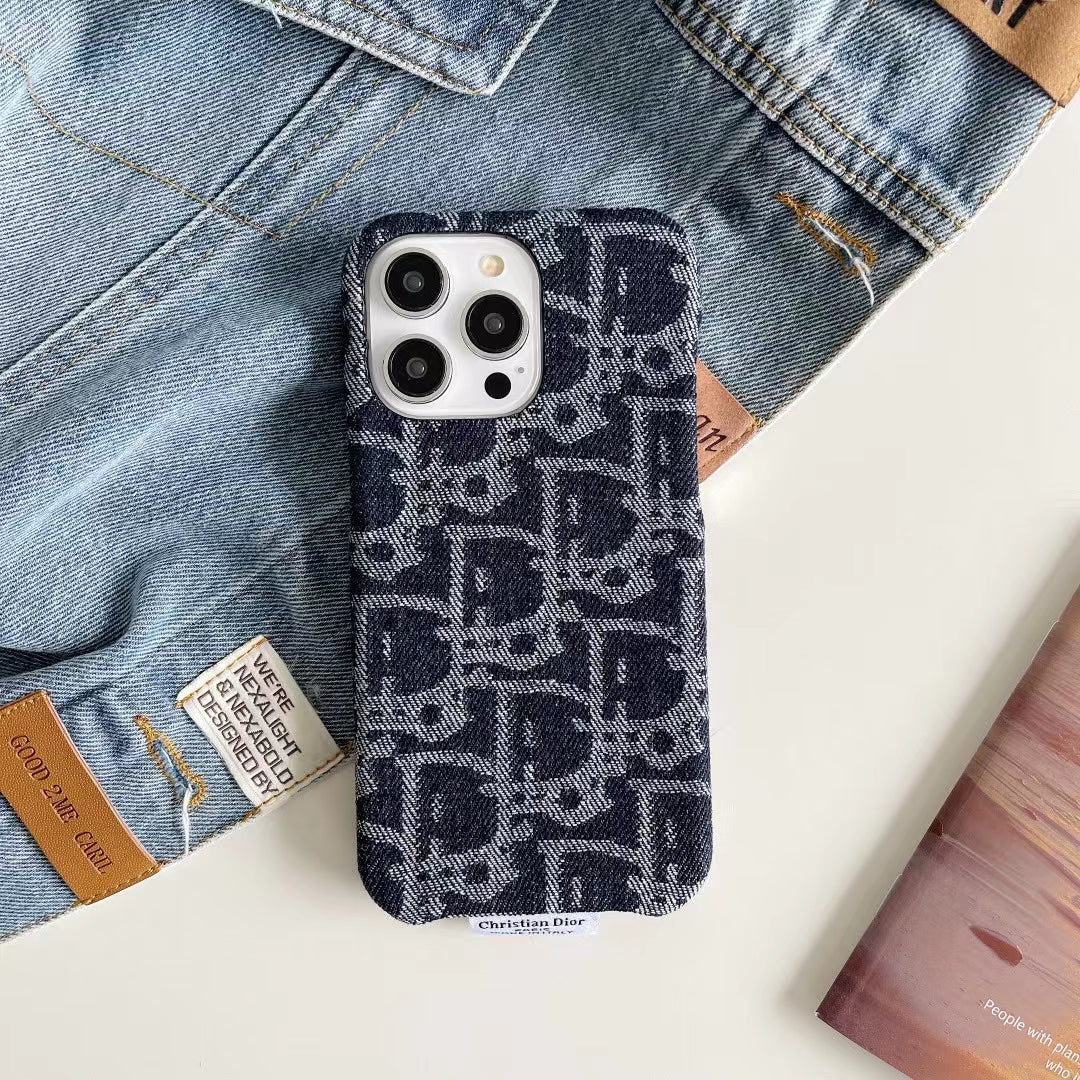 Dior iPhone Case Denim Fabric Design for iPhone