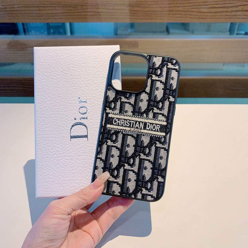 Stylish Fabric Canvas iPhone Case Dior Style
