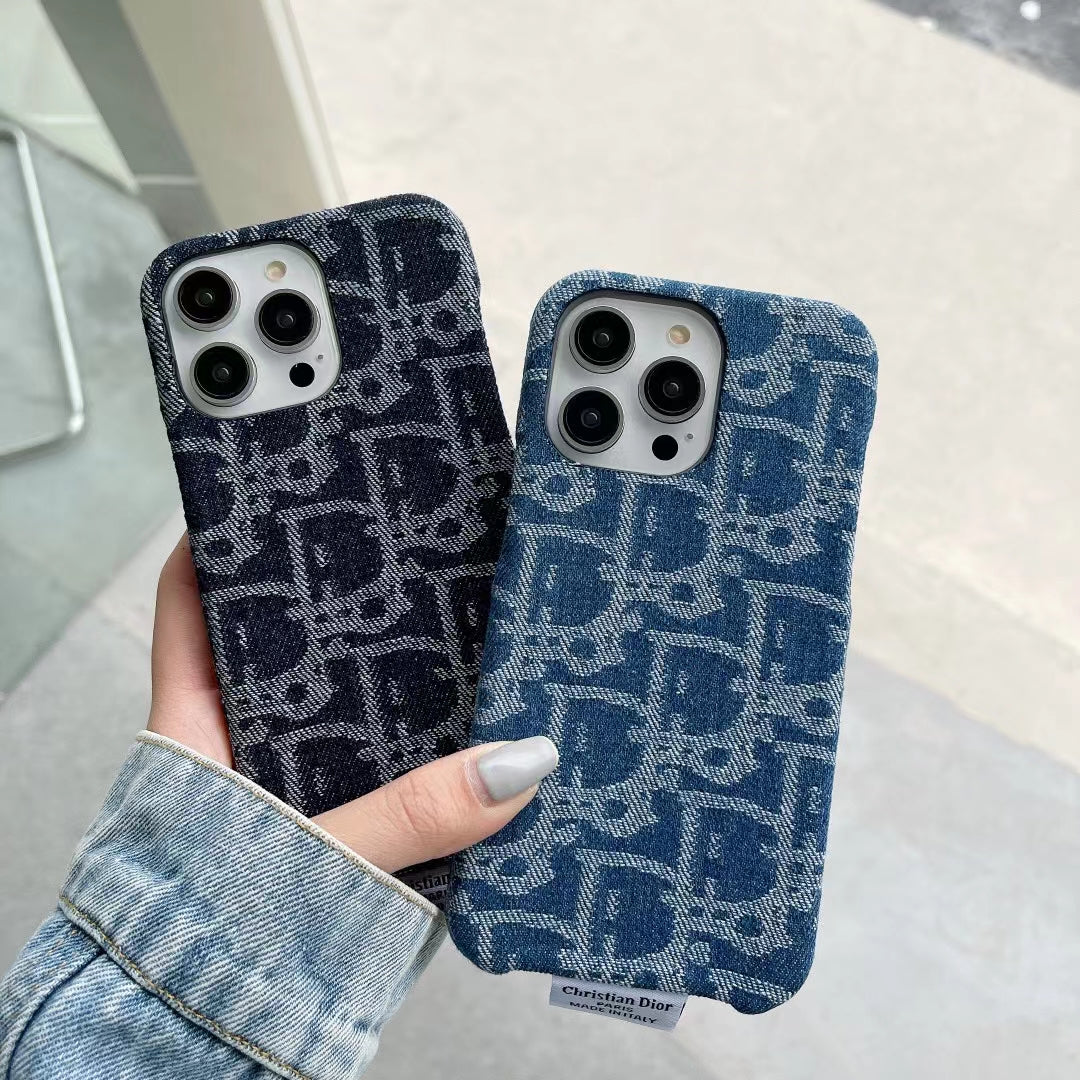 Dior iPhone Case Denim Fabric Design for iPhone