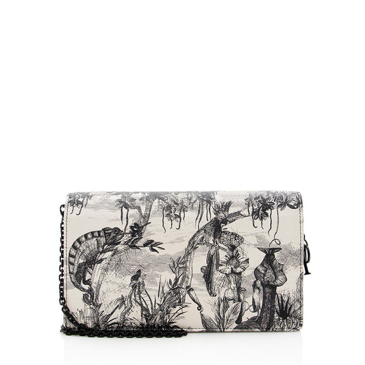 Dior Printed Leather Toile de Jouy Dior Wallet on Chain Bag (SHF-19829)