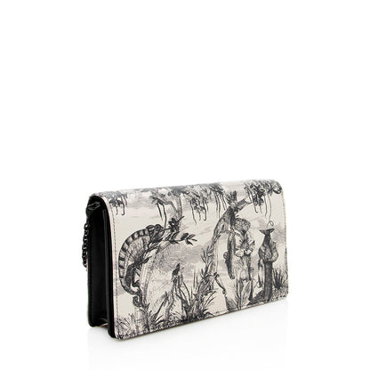 Dior Printed Leather Toile de Jouy Dior Wallet on Chain Bag (SHF-19829)