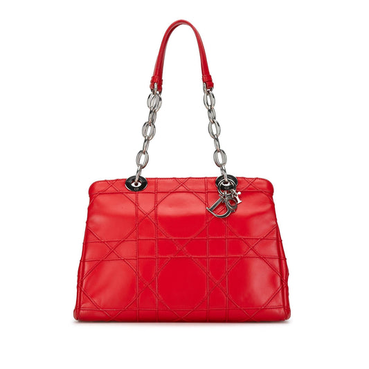 Dior Small Lambskin Cannage Soft Zip Shopping Tote (SHG-oVMMG5)