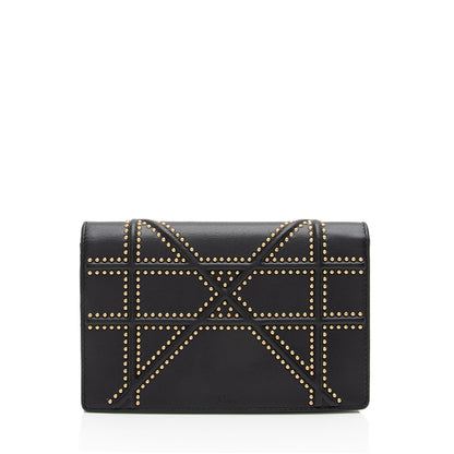 Dior Calfskin Studded Diorama Wallet on Chain Bag