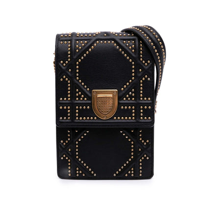 Dior Studded Leather Vertical Diorama Crossbody