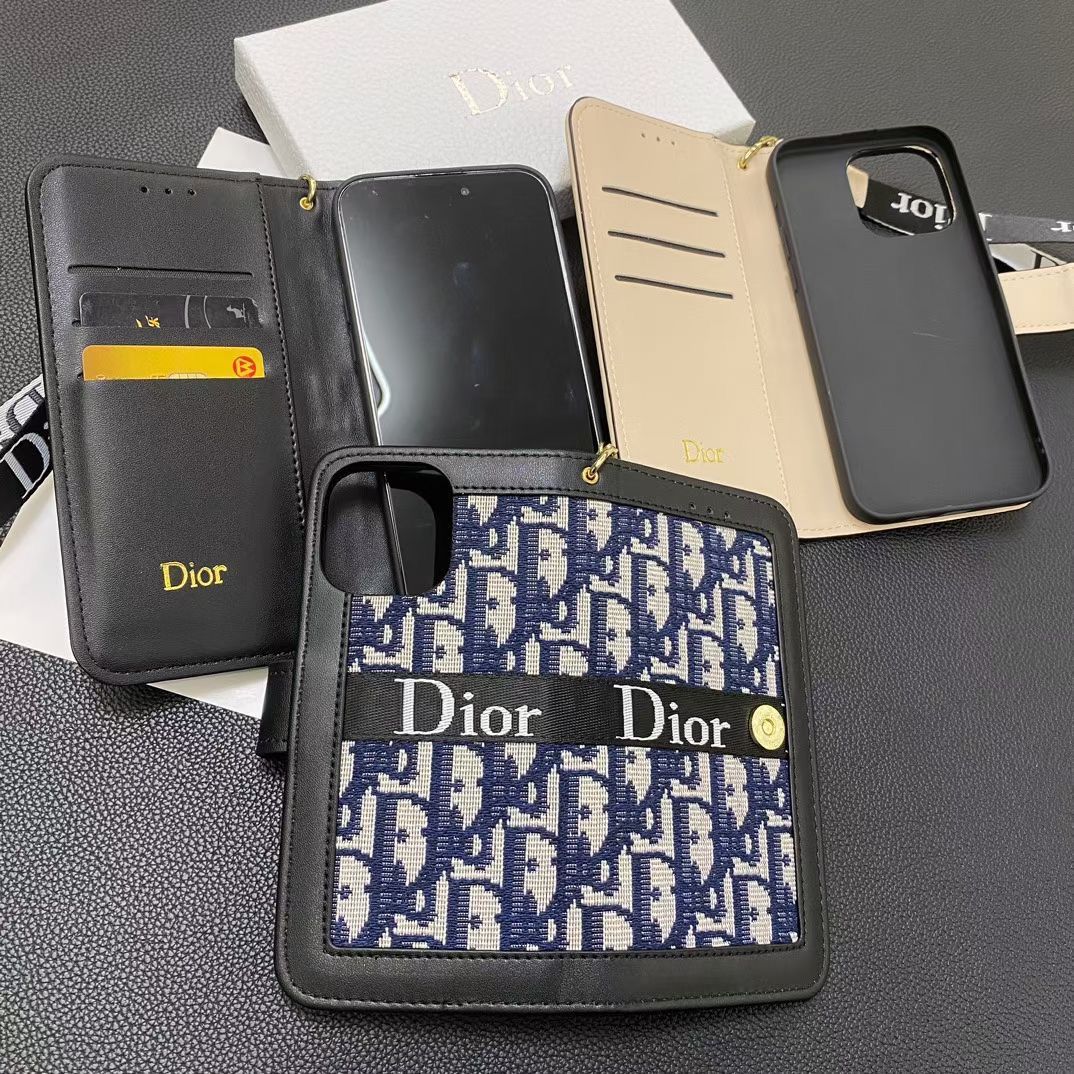 Dior Wallet iPhone Case with Strap
