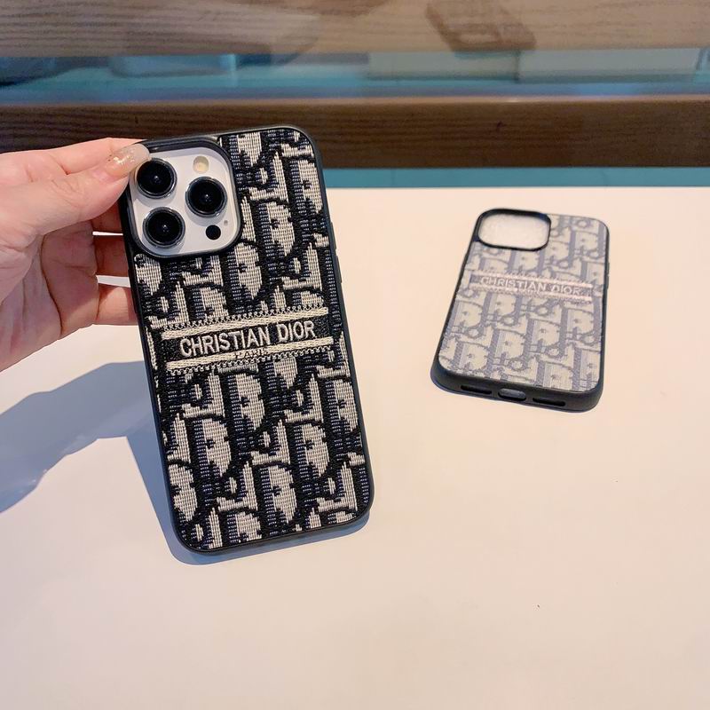 Stylish Fabric Canvas iPhone Case Dior Style
