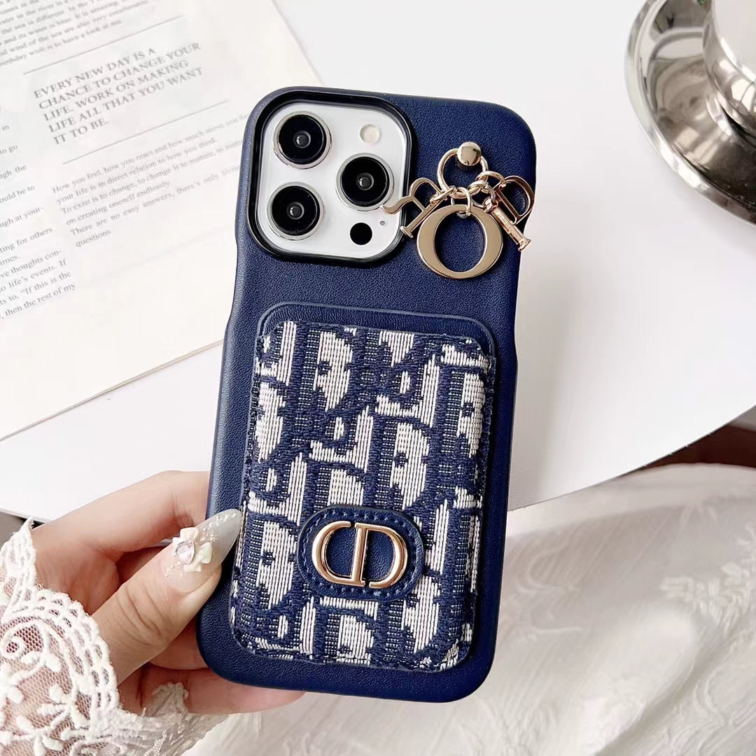Christian Dior Iphone Case Card Slot For 12 13 14 15 Pro Max Plus Models / 18 Pro / 18 Pro Max