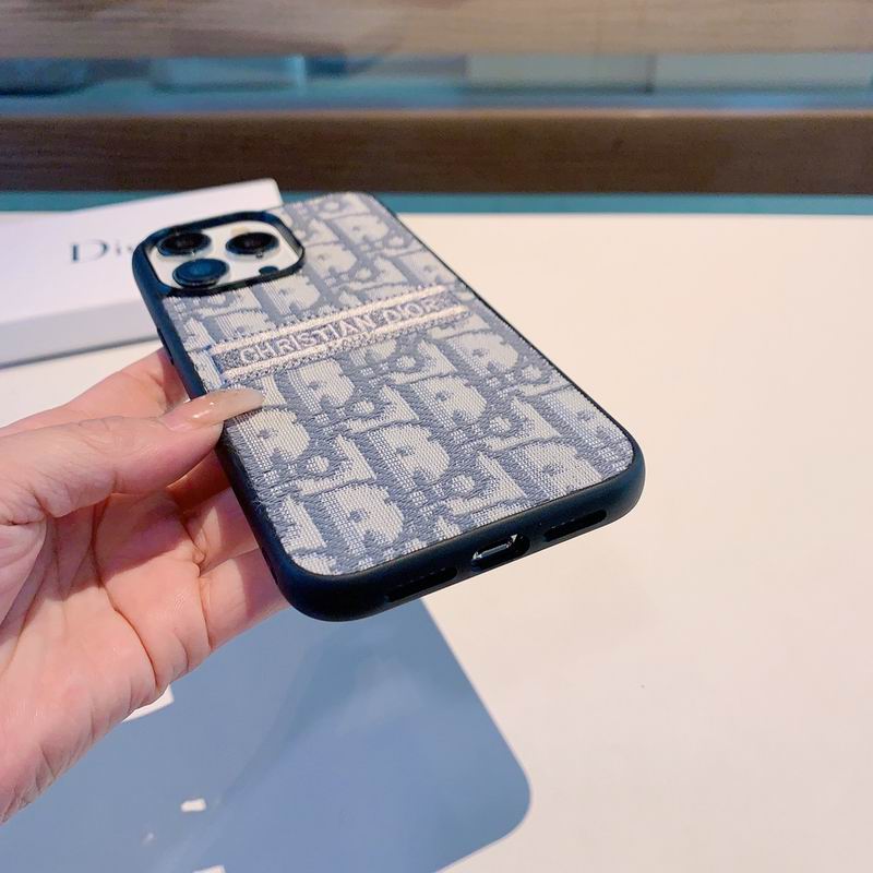 Stylish Fabric Canvas iPhone Case Dior Style