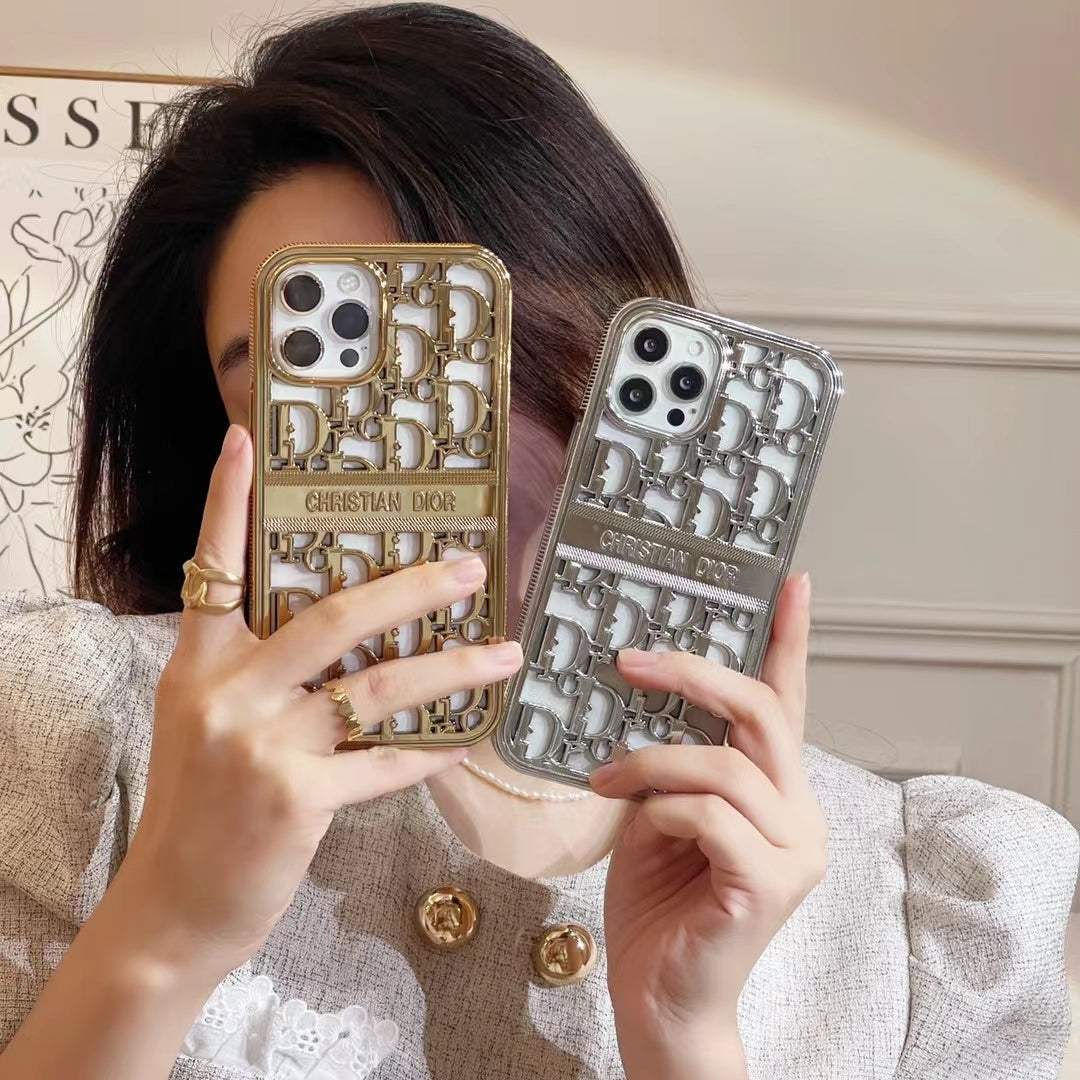 Dior Phone Case Hollow Style for iPhone 11 12 13 14 15 Pro Max Plus
