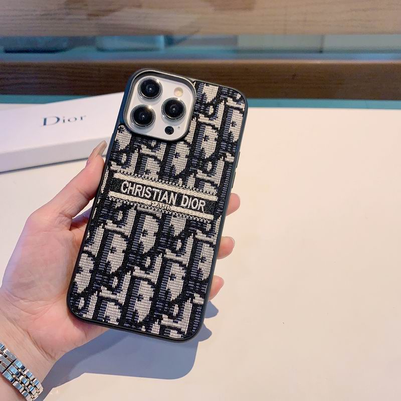 Stylish Fabric Canvas iPhone Case Dior Style