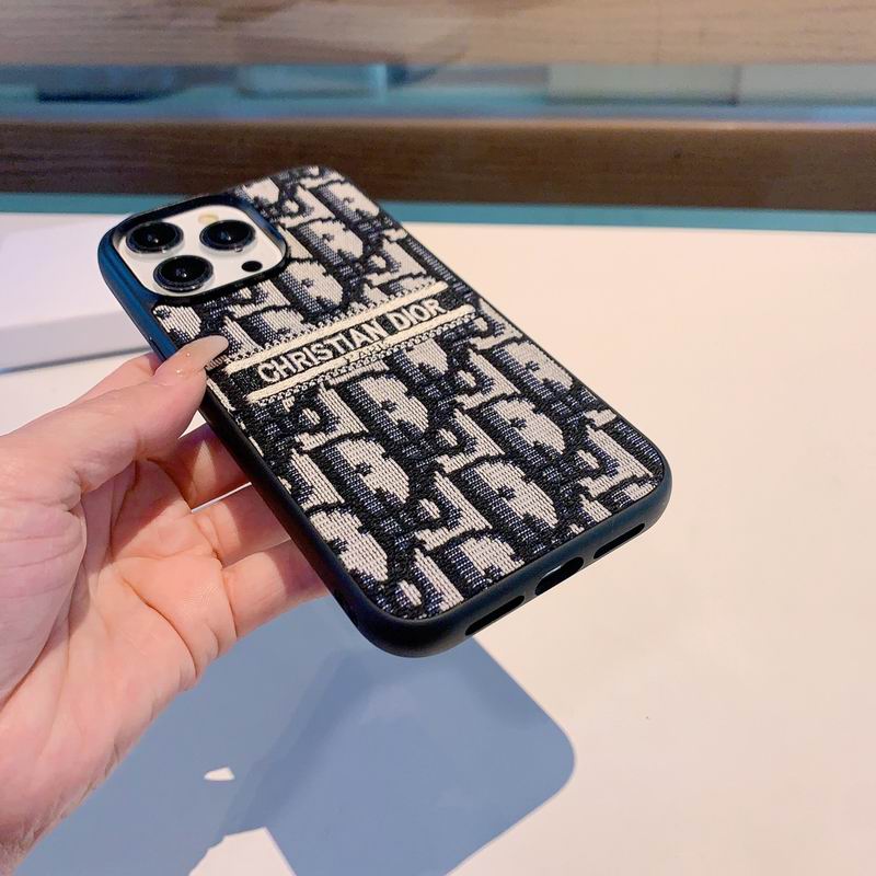 Stylish Fabric Canvas iPhone Case Dior Style