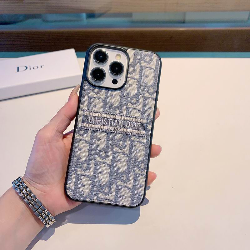 Stylish Fabric Canvas iPhone Case Dior Style