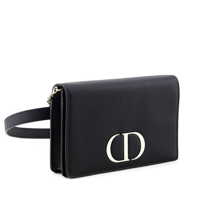 Dior Black Grained Calfskin 2-In-1 30 Montaigne Pouch