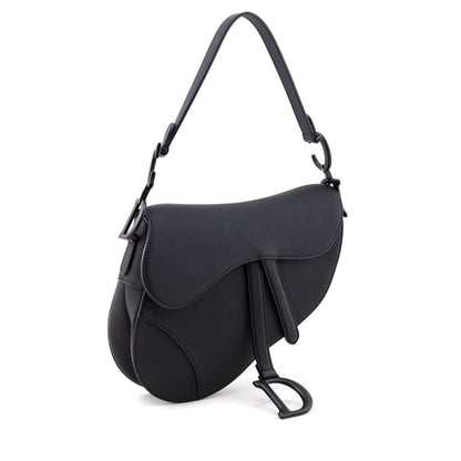 Dior Black Ultramatte Calfskin Saddle Bag