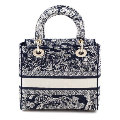 Dior Blue Toile De Jouy Reverse Embroidery Medium Lady D-Lite Bag