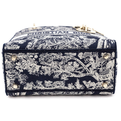 Dior Blue Toile De Jouy Reverse Embroidery Medium Lady D-Lite Bag