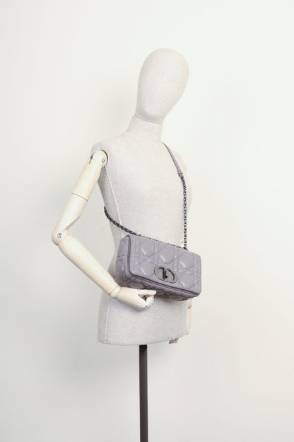 Christian Dior Caro Bag Macrocannage Calfskin Grey