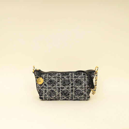Christian Dior Black Diorstar Hobo Bag With Chain