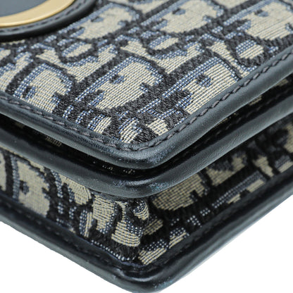 Christian Dior Navy Blue 30 Montaigne Oblique 2 Way Chain Pouch
