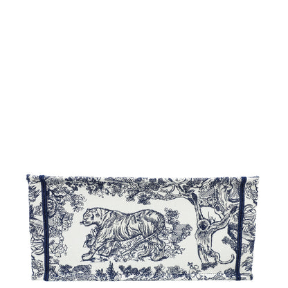 Christian Dior Bicolor Toile De Jouy Embroidery Book Tote Medium Bag