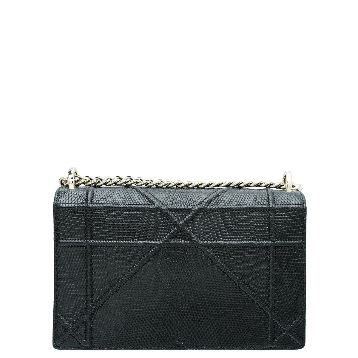Christian Dior Black Lizard Diorama Medium Bag