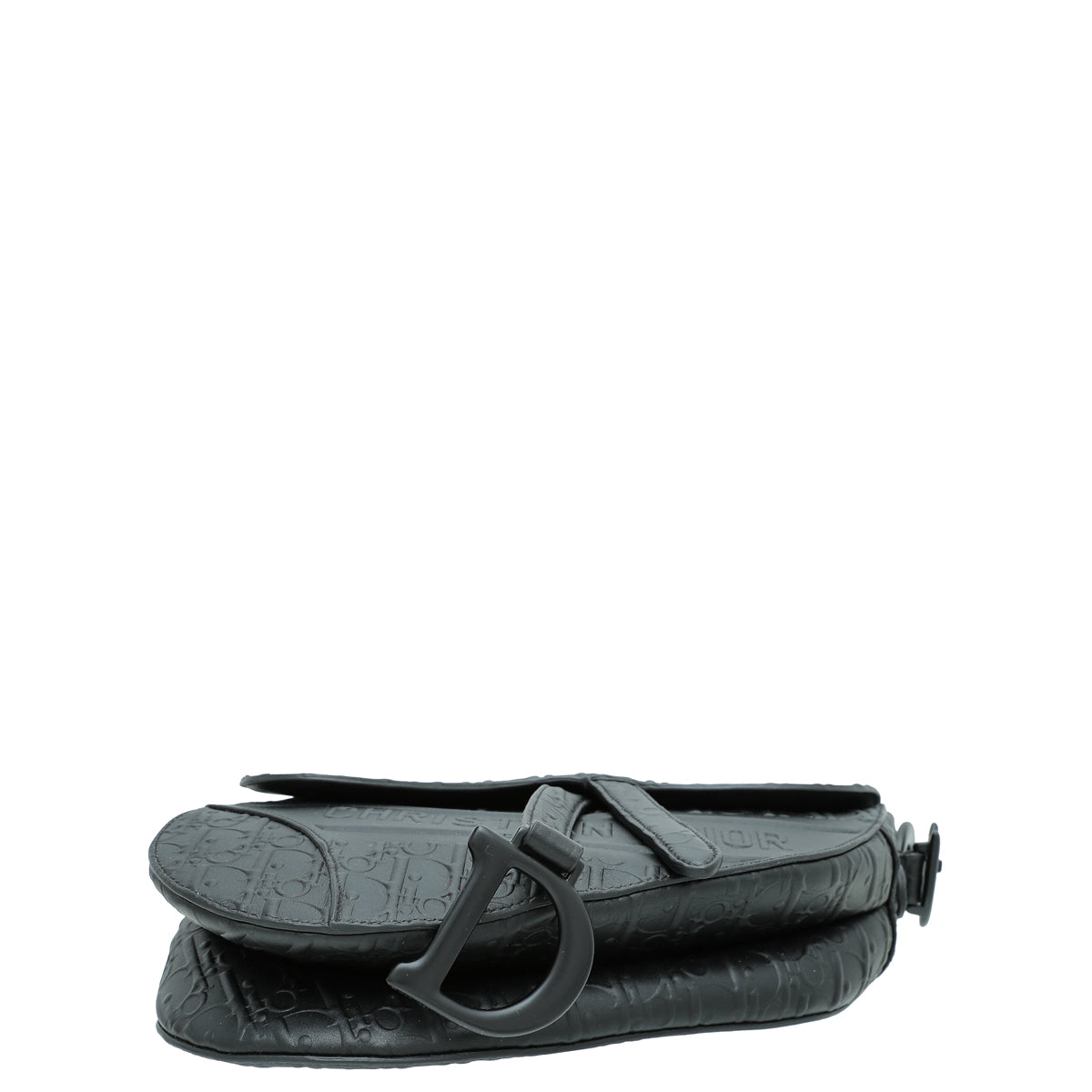 Christian Dior Black Oblique Embossed Saddle Medium Bag