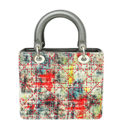 Christian Dior Multicolor Tweed Wool Lady Dior Medium Bag