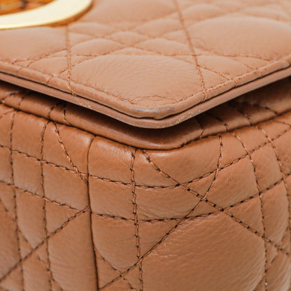 Christian Dior Brown Soft Cannage Caro Small Flap Bag