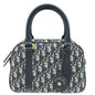 Christian Dior Navy Blue Oblique D-Vibe Medium Bowling Bag